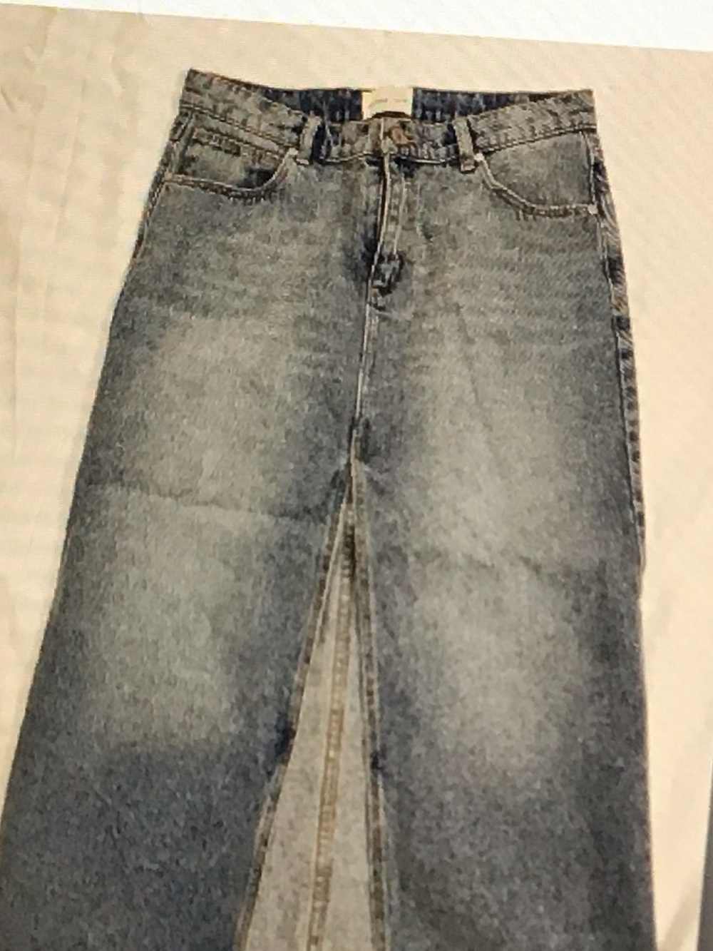 Classic High-Waist Straight Leg Denim Jeans - Light Blue